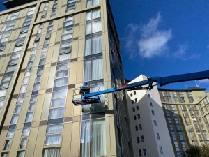 High level window cleaning of residential flats