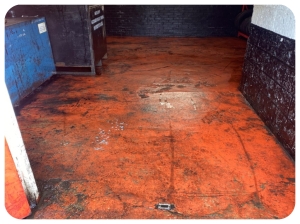 Interior Oil Spill clean up at car garage