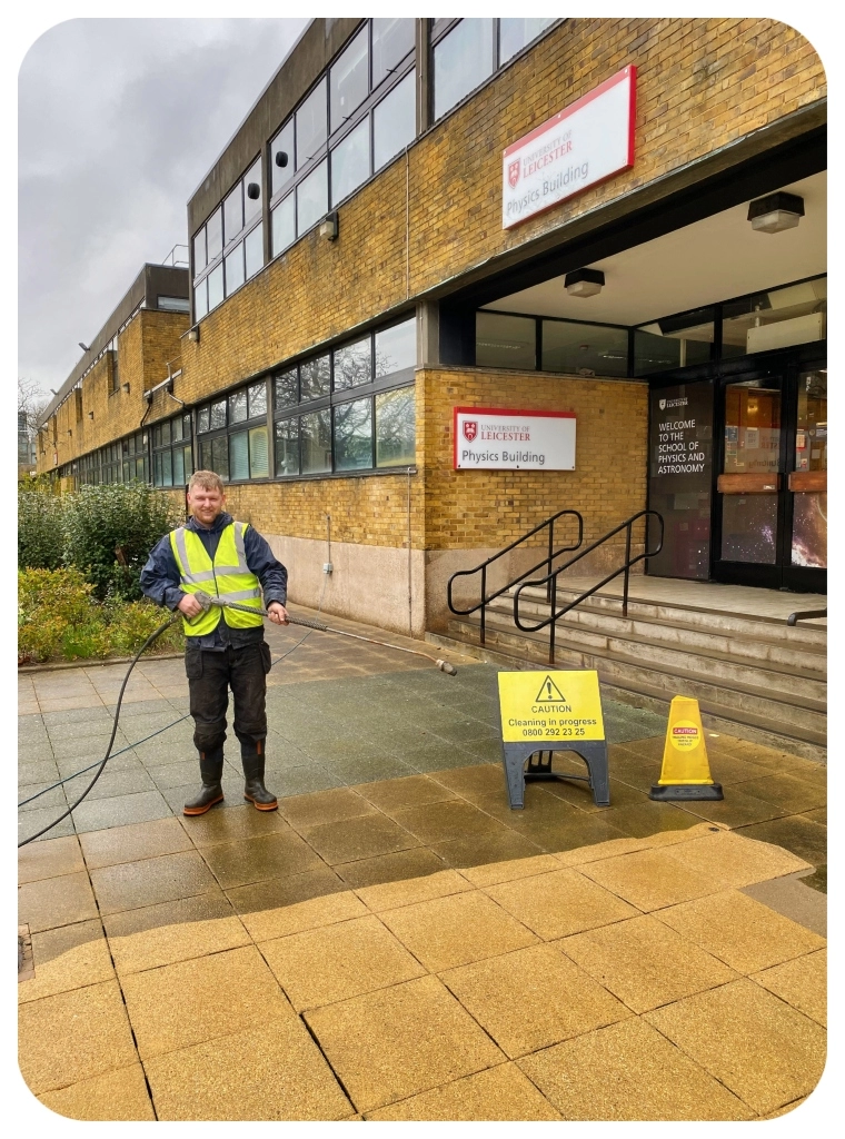 Paving Cleaning Services at a commercial site 