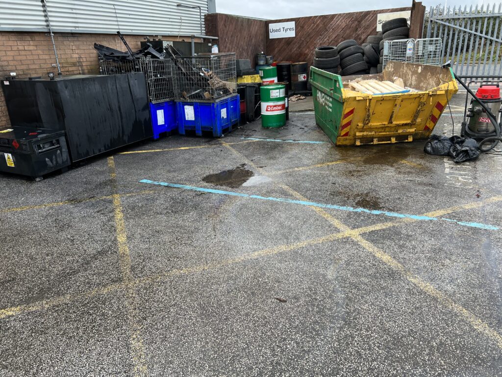 Alter substance spill has been safetly contained and cleaned up on carpark